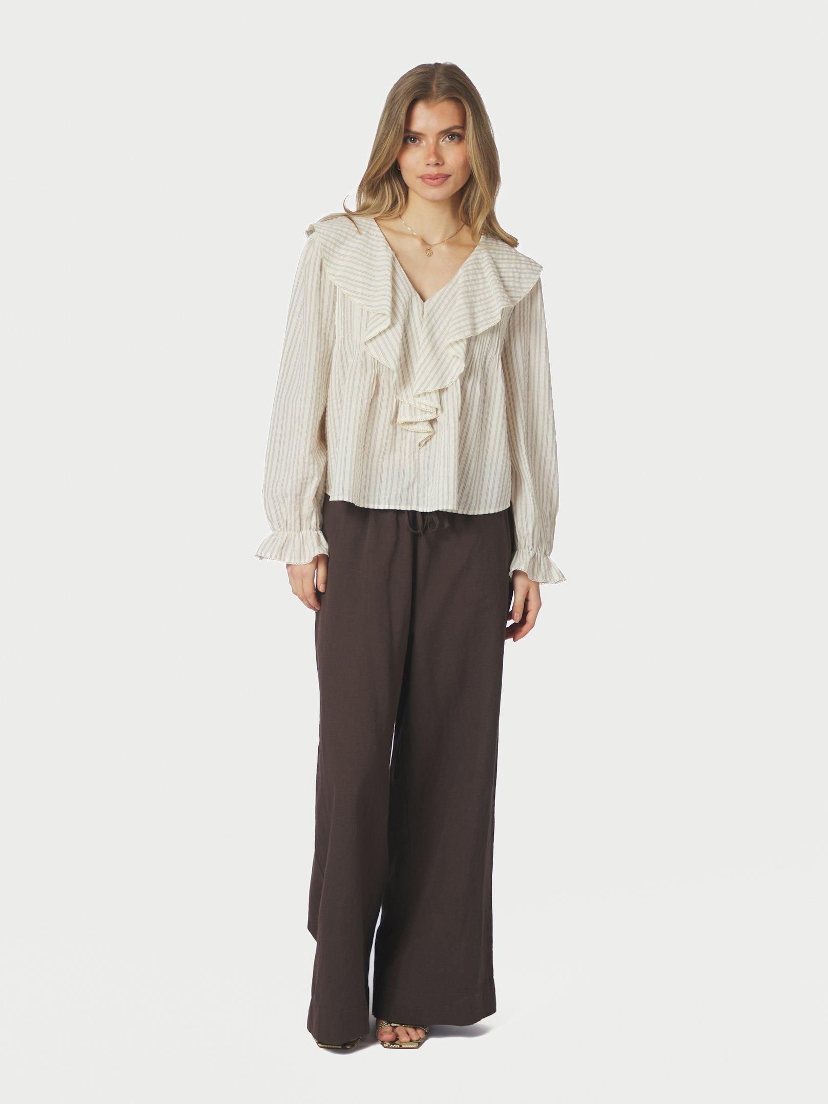 Heifa Linen Pants Dark brown - 5