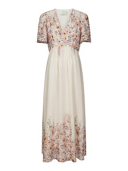 Serna Flower Print Dress Burned Powder