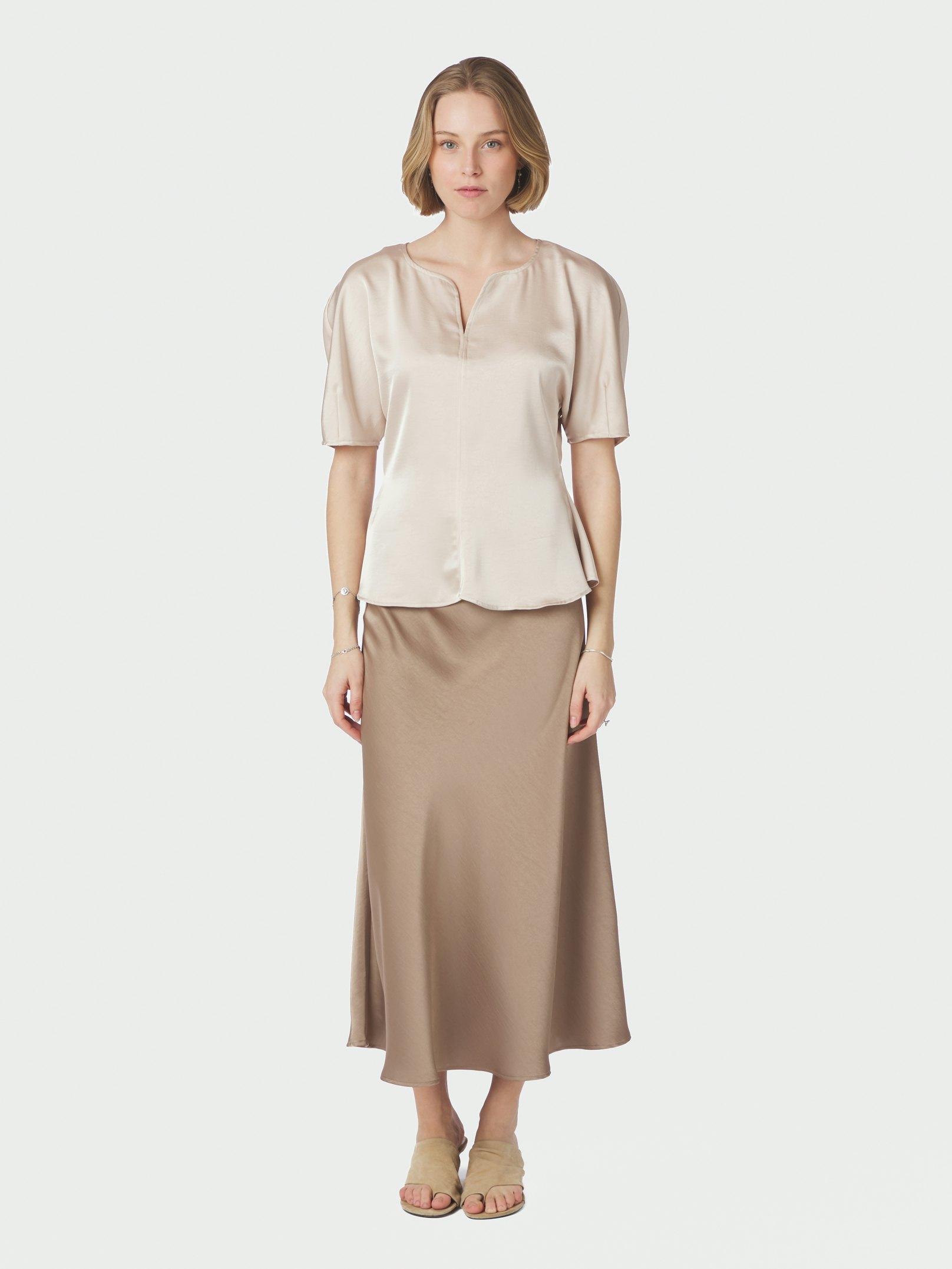 Josine Heavy Sateen Blouse Champagne - 5
