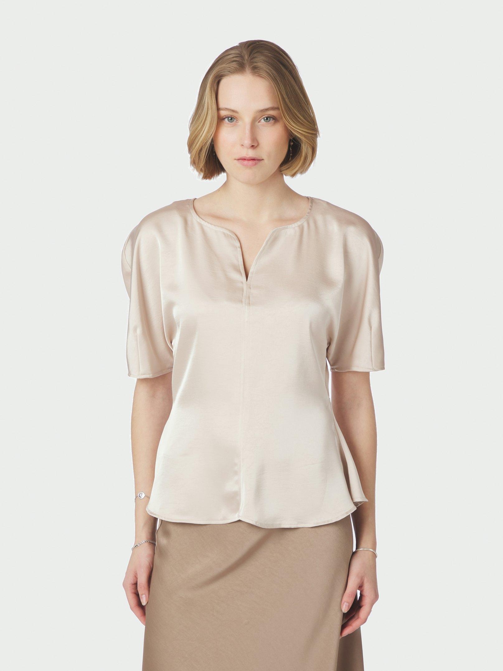 Josine Heavy Sateen Blouse Champagne - 3