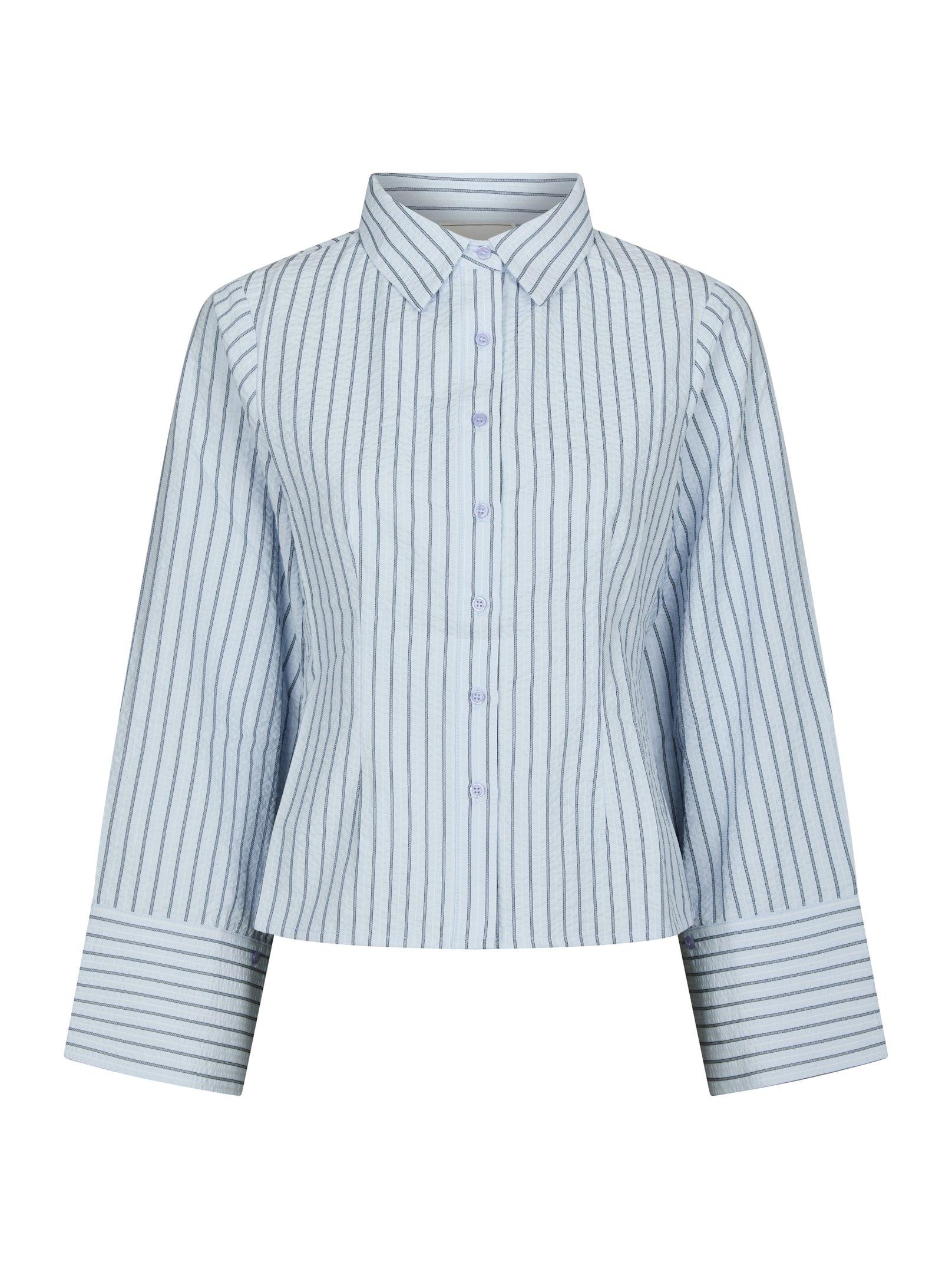 Rosa Striped Crepe Shirt Blue