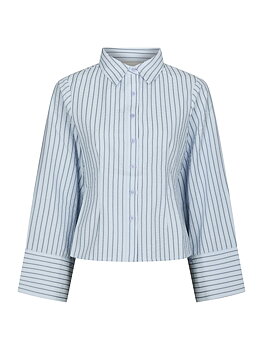 Rosa Striped Crepe Shirt Blue