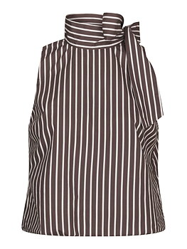 Veda Wide Stripe Top Dark brown