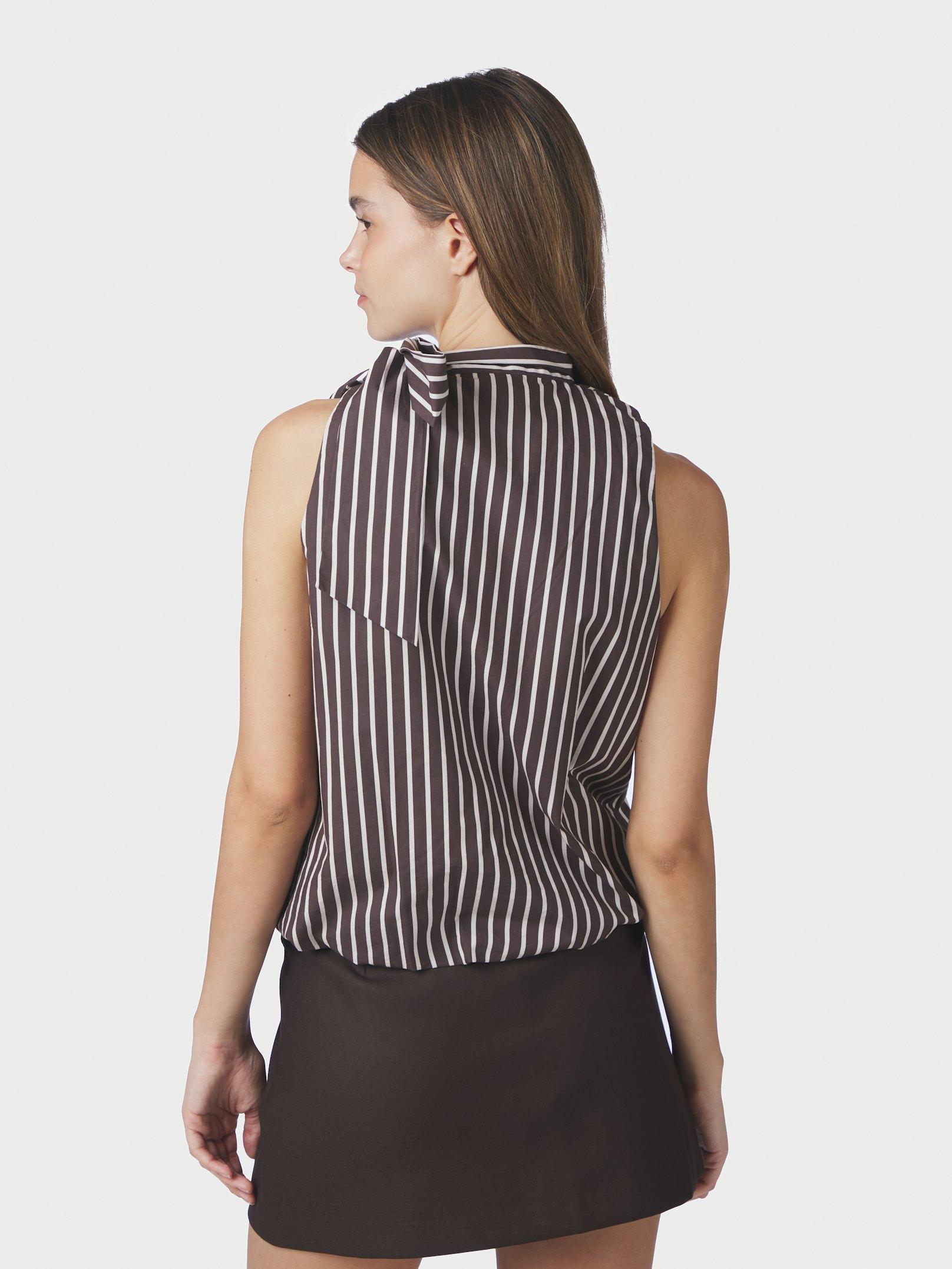 Veda Wide Stripe Top Dark brown - 4