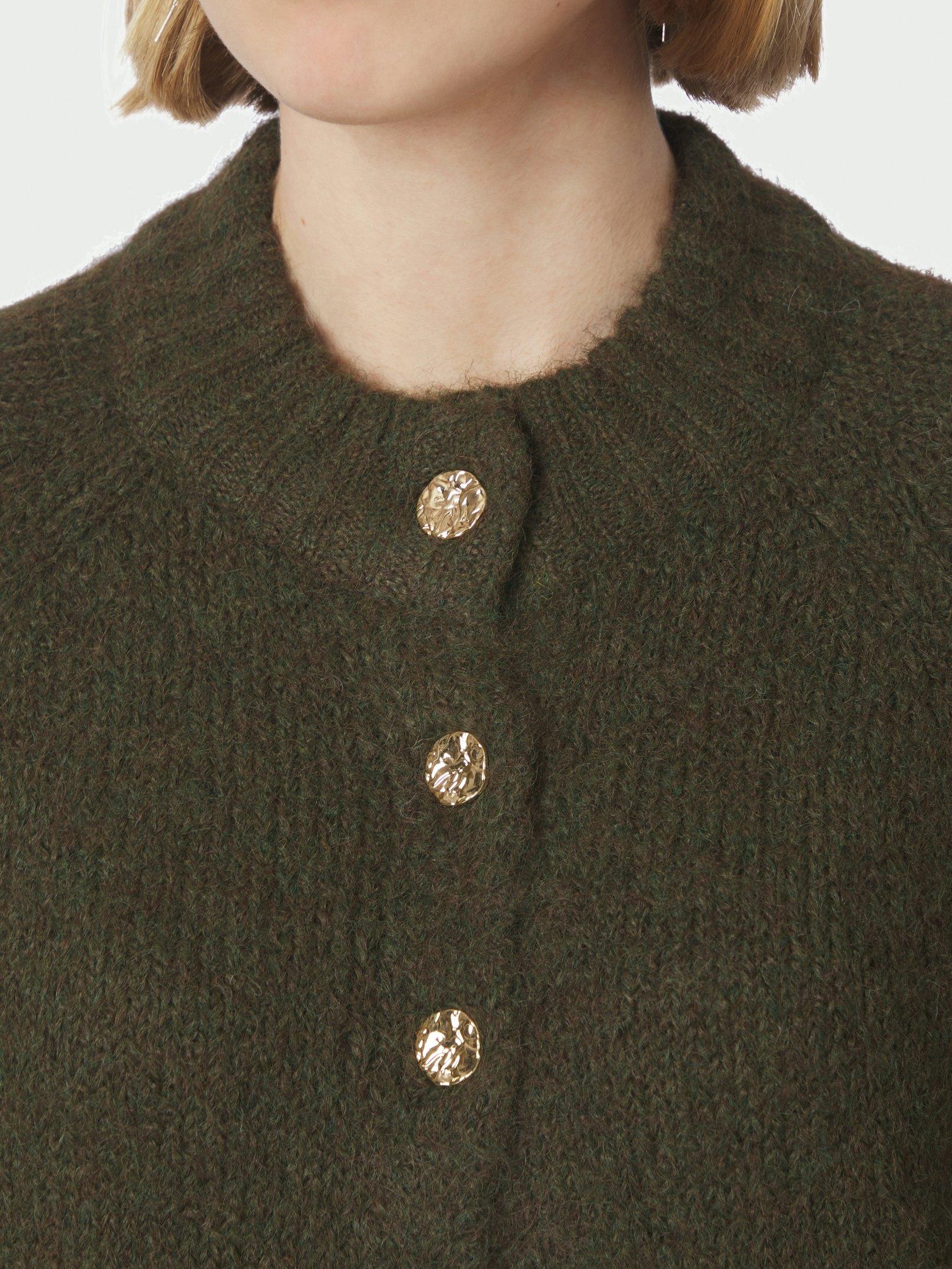 Benuta Fluffy Knit Cardigan Army - 6