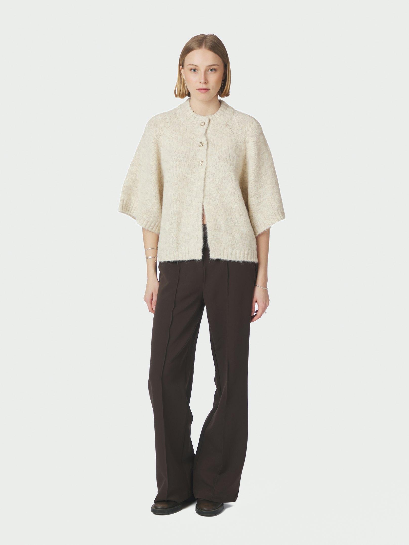 Benuta Fluffy Knit Cardigan Ivory - 5