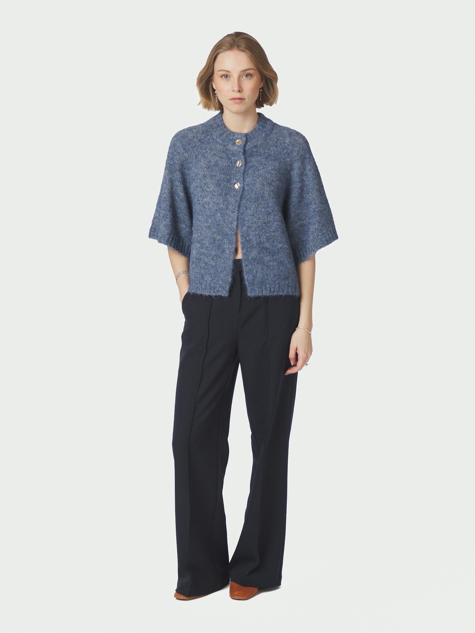 Benuta Fluffy Knit Cardigan Smoke Blue - 5