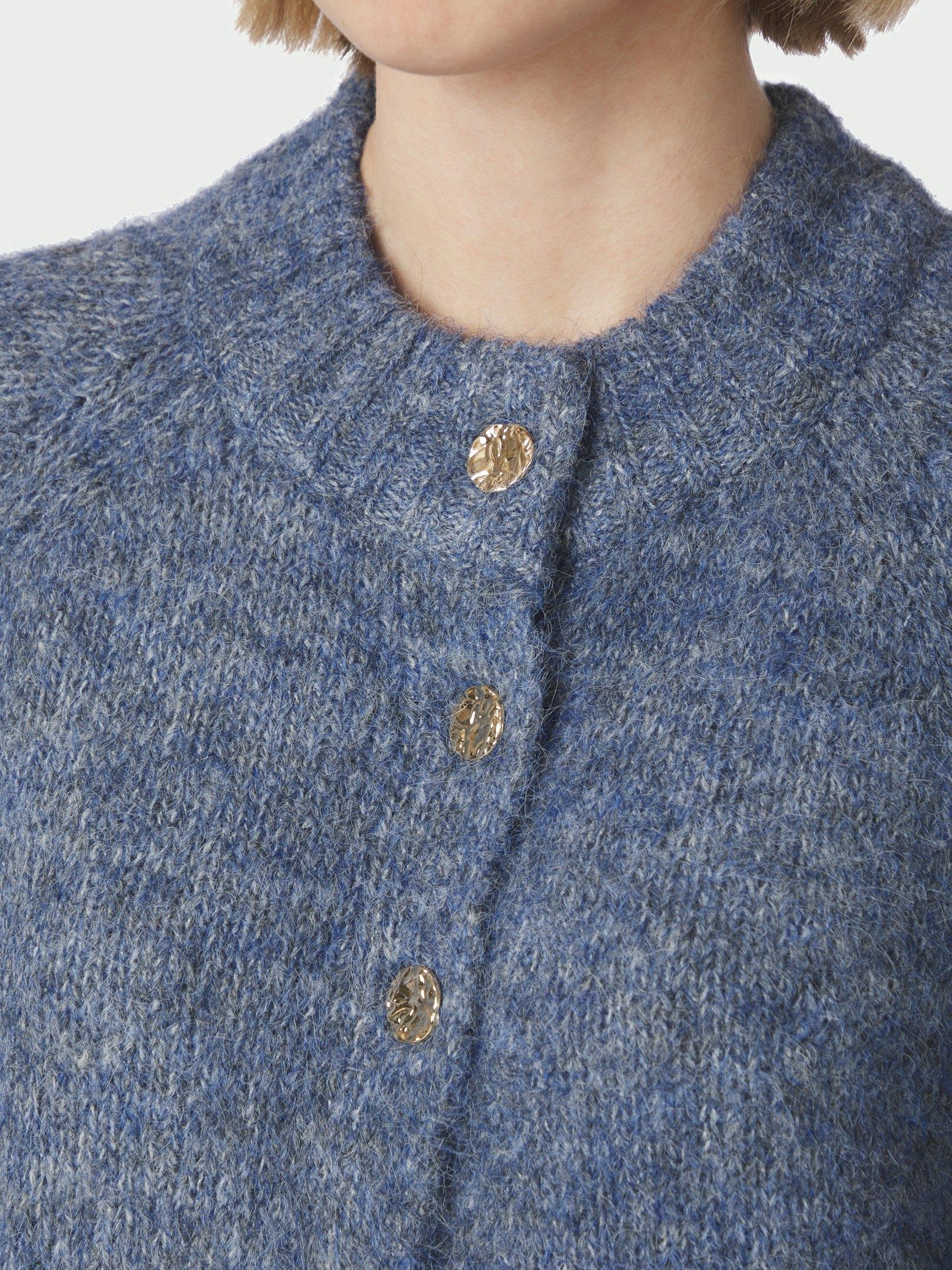 Benuta Fluffy Knit Cardigan Smoke Blue - 6