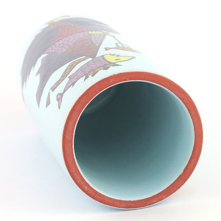 スティグ・リンドベリ  Karnevalシリーズ 漁師と魚の花瓶 Vase 1958年 (15cm) (2)