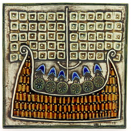Lisa Larson (Unik 1961) Striking Ship Wall Plaque 23 cm (2)
