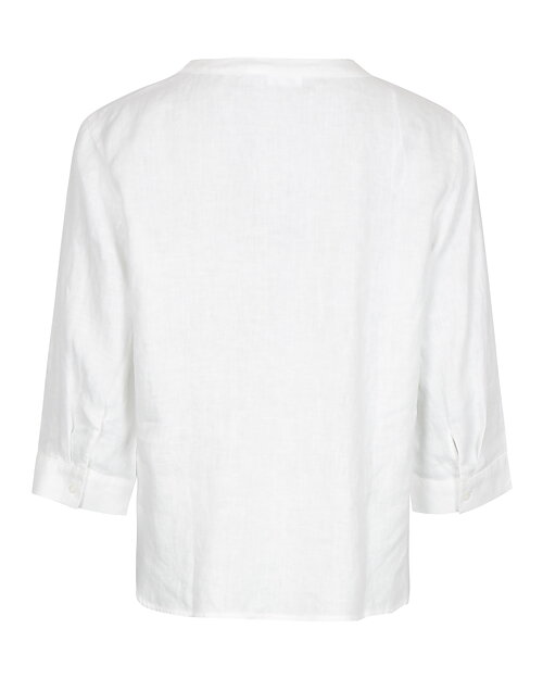 Linneblus v-ringad dold knäppning offwhite - 3