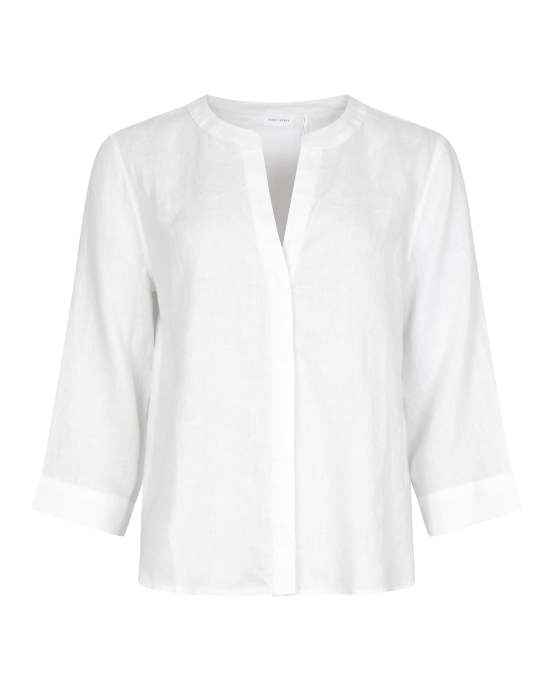 Linneblus v-ringad dold knäppning offwhite - 2