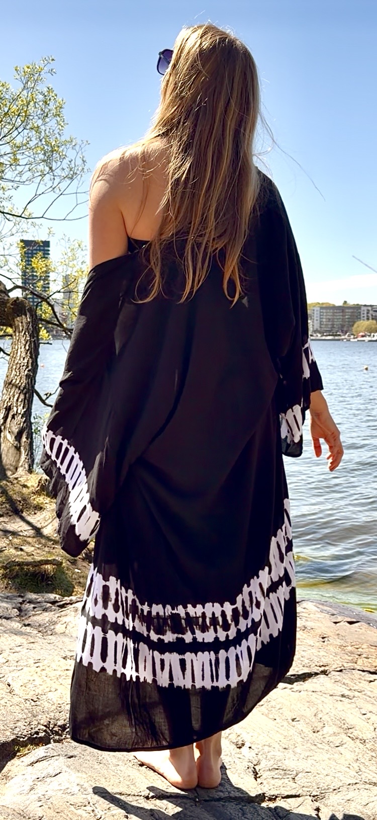 Kimono - tie dye black/white