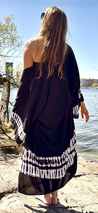 Kimono - tie dye black/white