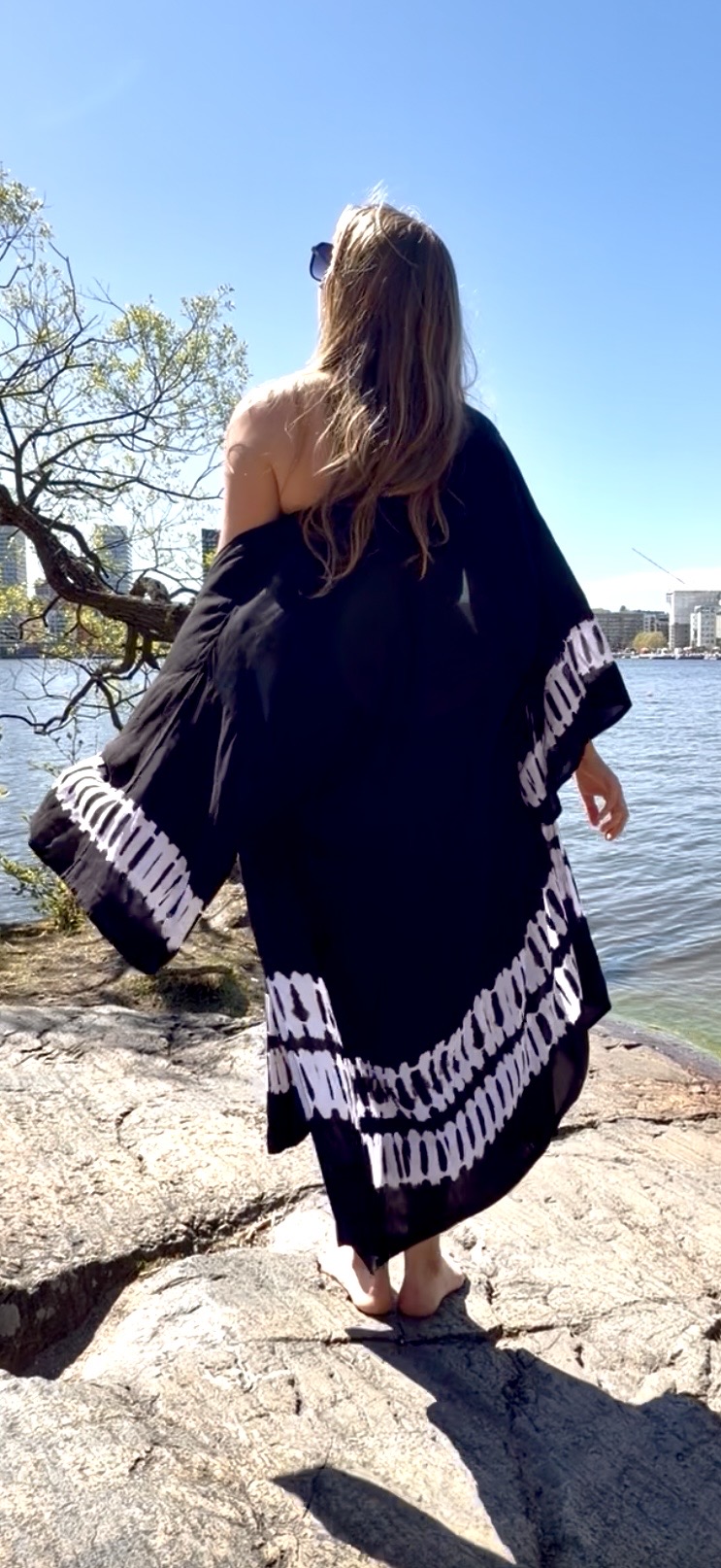 Kimono - tie dye black/white - 2