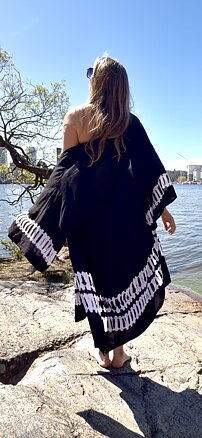 Kimono - tie dye black/white