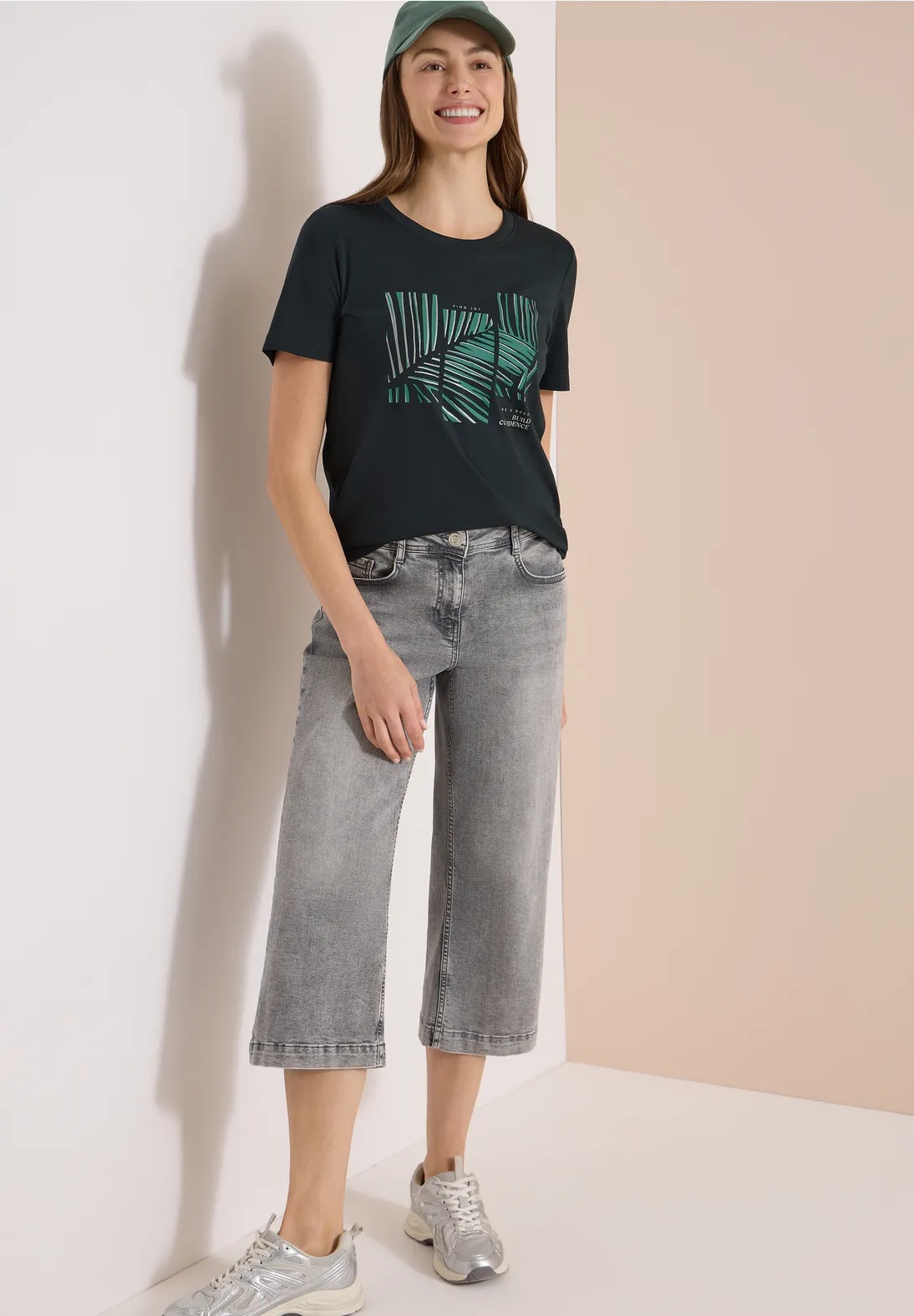 Leaves FP T-shirt - Stl. S - Cecil
