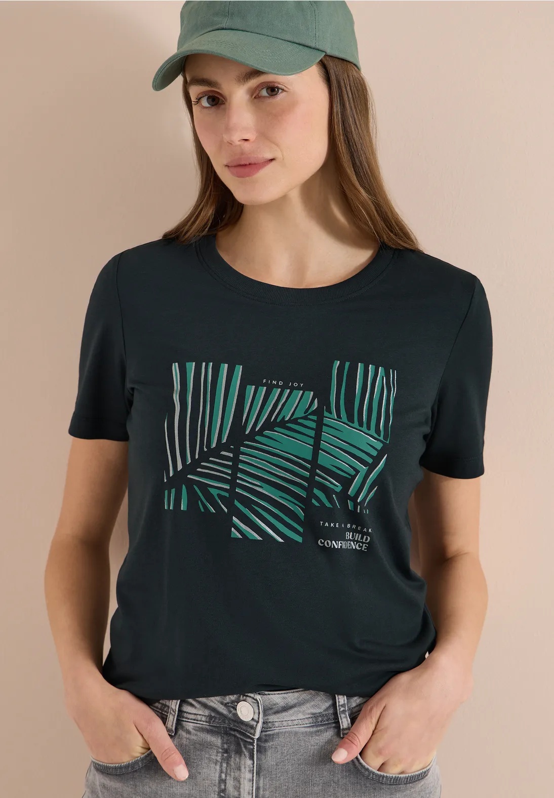 Leaves FP T-shirt - Stl. S - Cecil