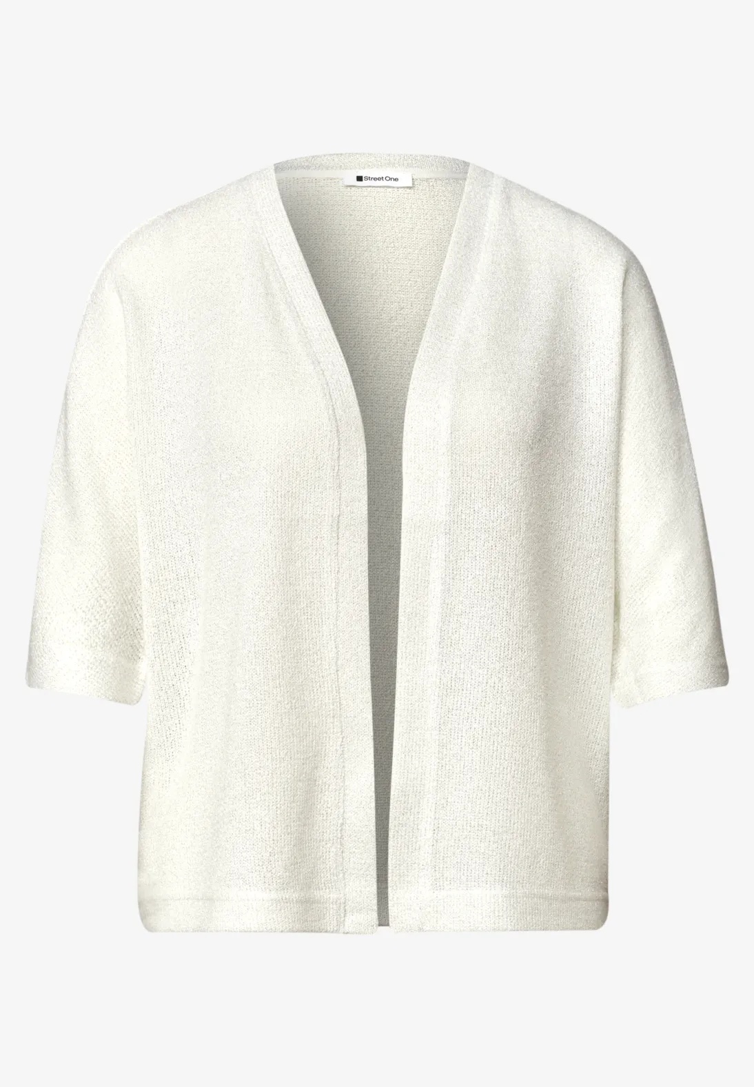 LTD QR Knit Look Batwing Jacket - Offwhite - Street One - 4