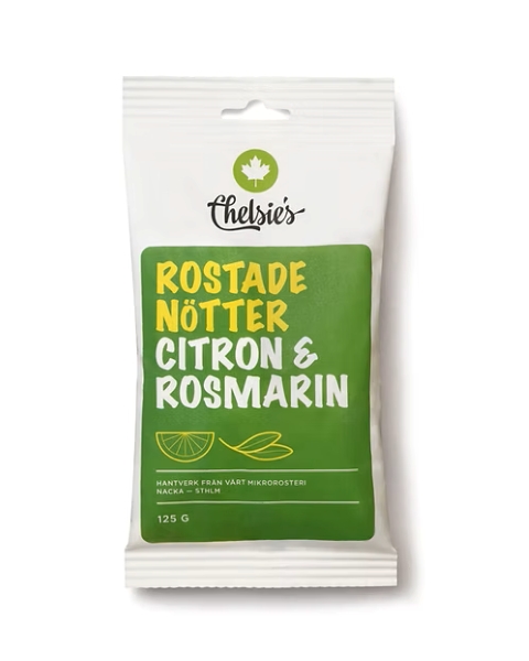 Chelsie's Rostade Nötter Citron & Rosmarin, 125 g