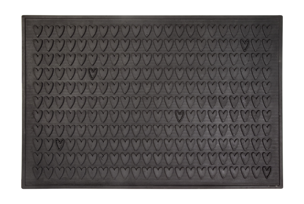 Dixie Doormat Black Heart 60x90cm