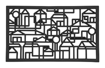 Dixie Doormat Black City 45x75cm