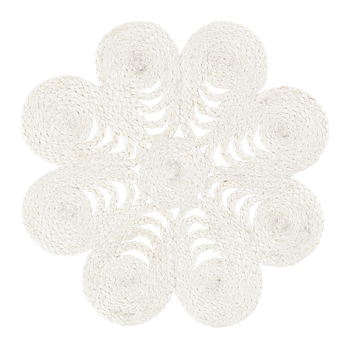 Dixie Placemat Elin anemone white d40cm