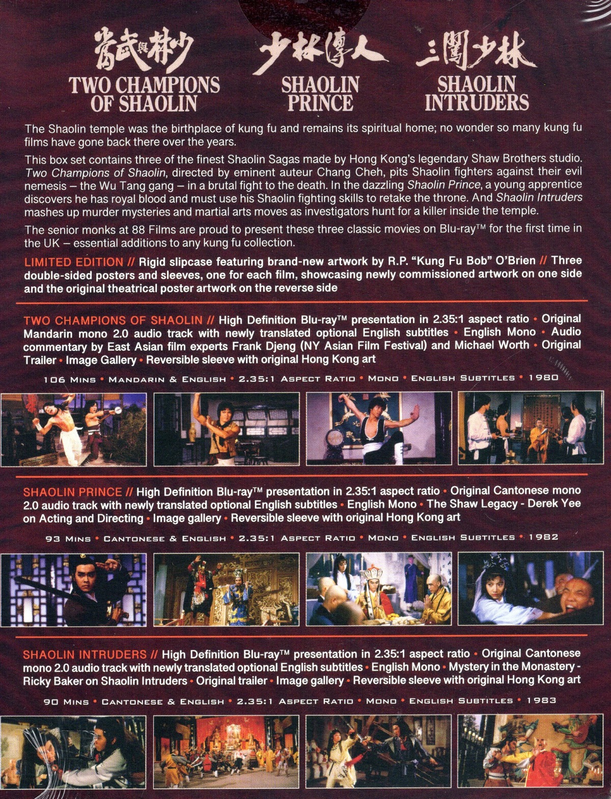 Shawscope Triple Feature: Two Champions of Shaolin / Shaolin Prince / Shaolin Intruders (ej svensk text) (Blu-ray) - 2