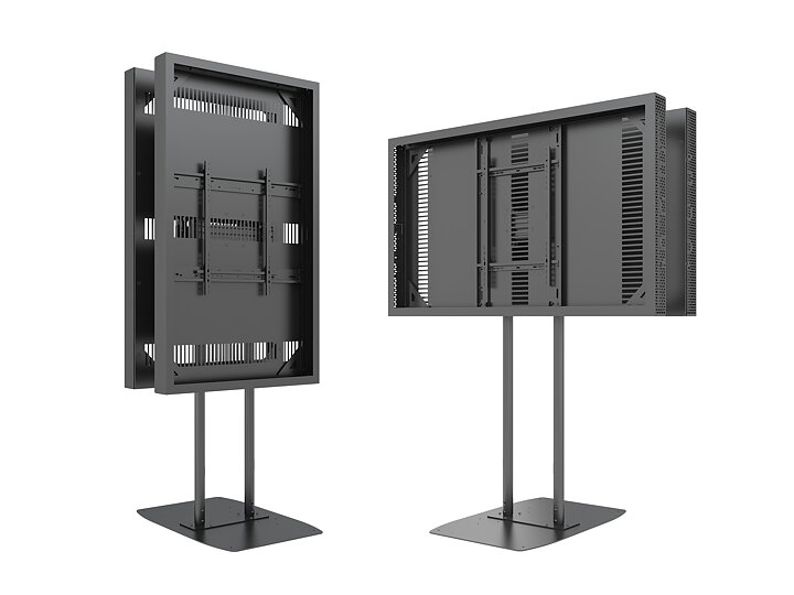 M Pro Series Enclosure 65" High Brightness B2B Dual Pole Floorbase