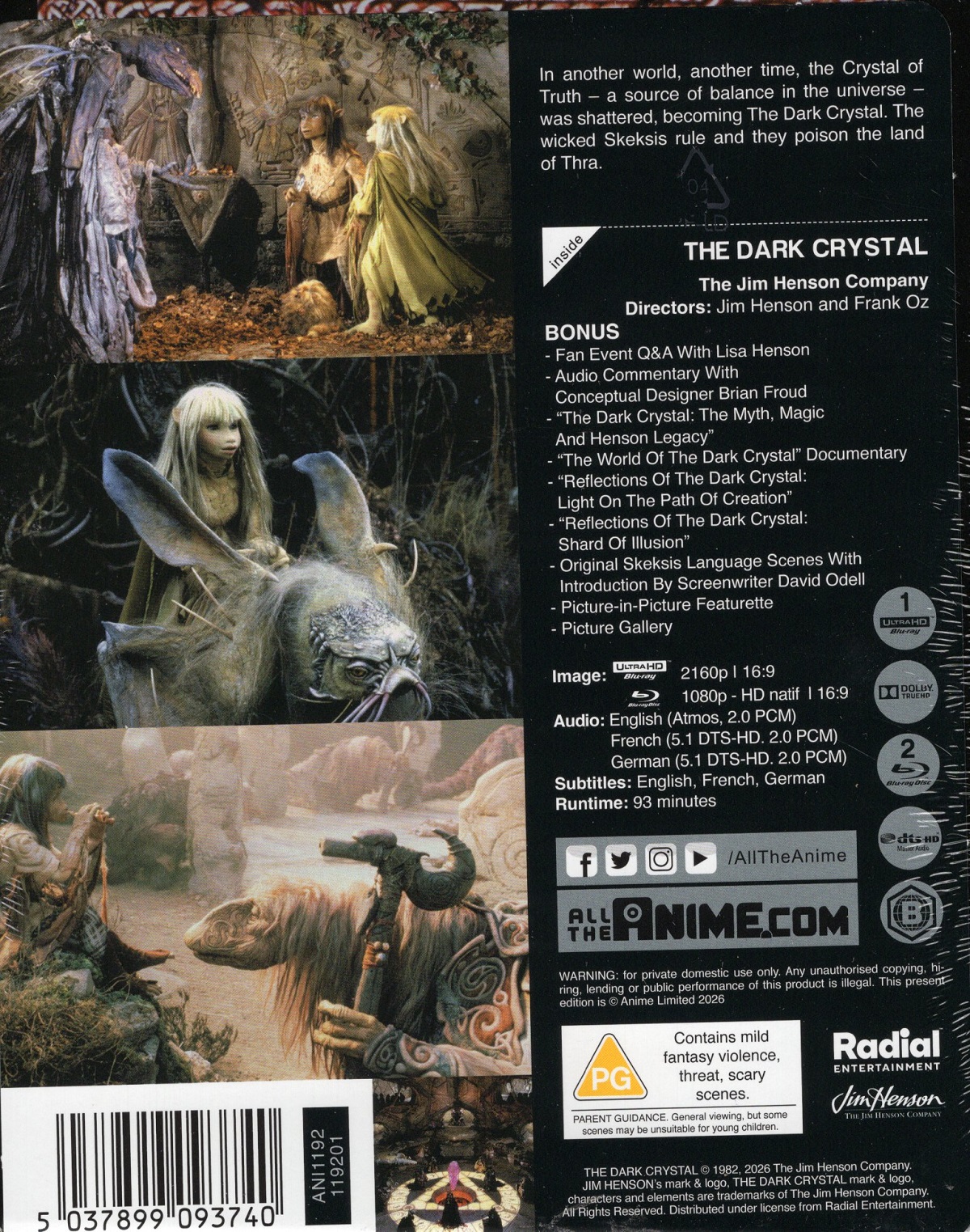 Dark Crystal (Limited Edition Steelbook) (ej svensk text) (4K Ultra HD + Blu-ray) - 2