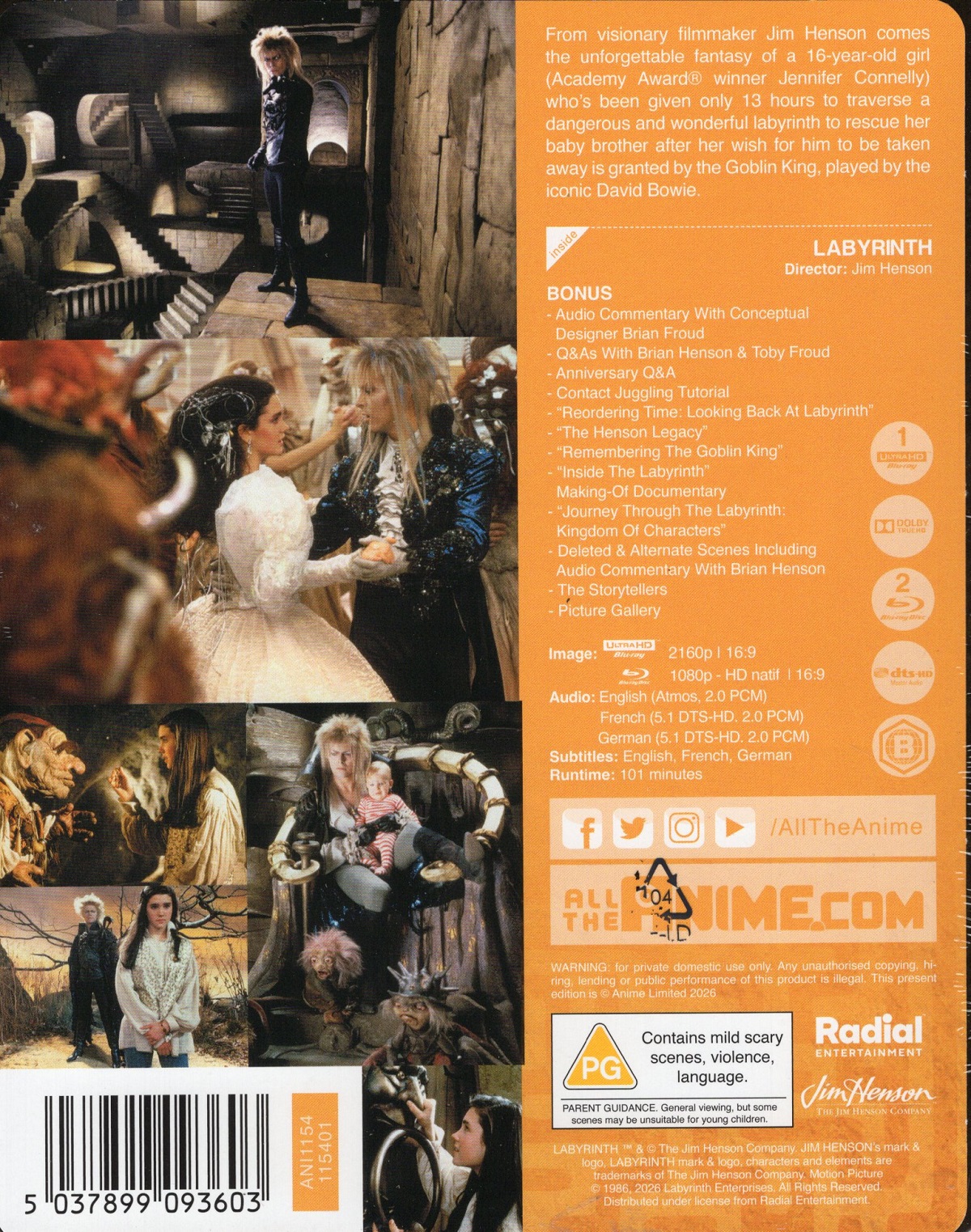 Labyrinth (Limited Edition Steelbook) (ej svensk text) (4K Ultra HD + Blu-ray) - 2