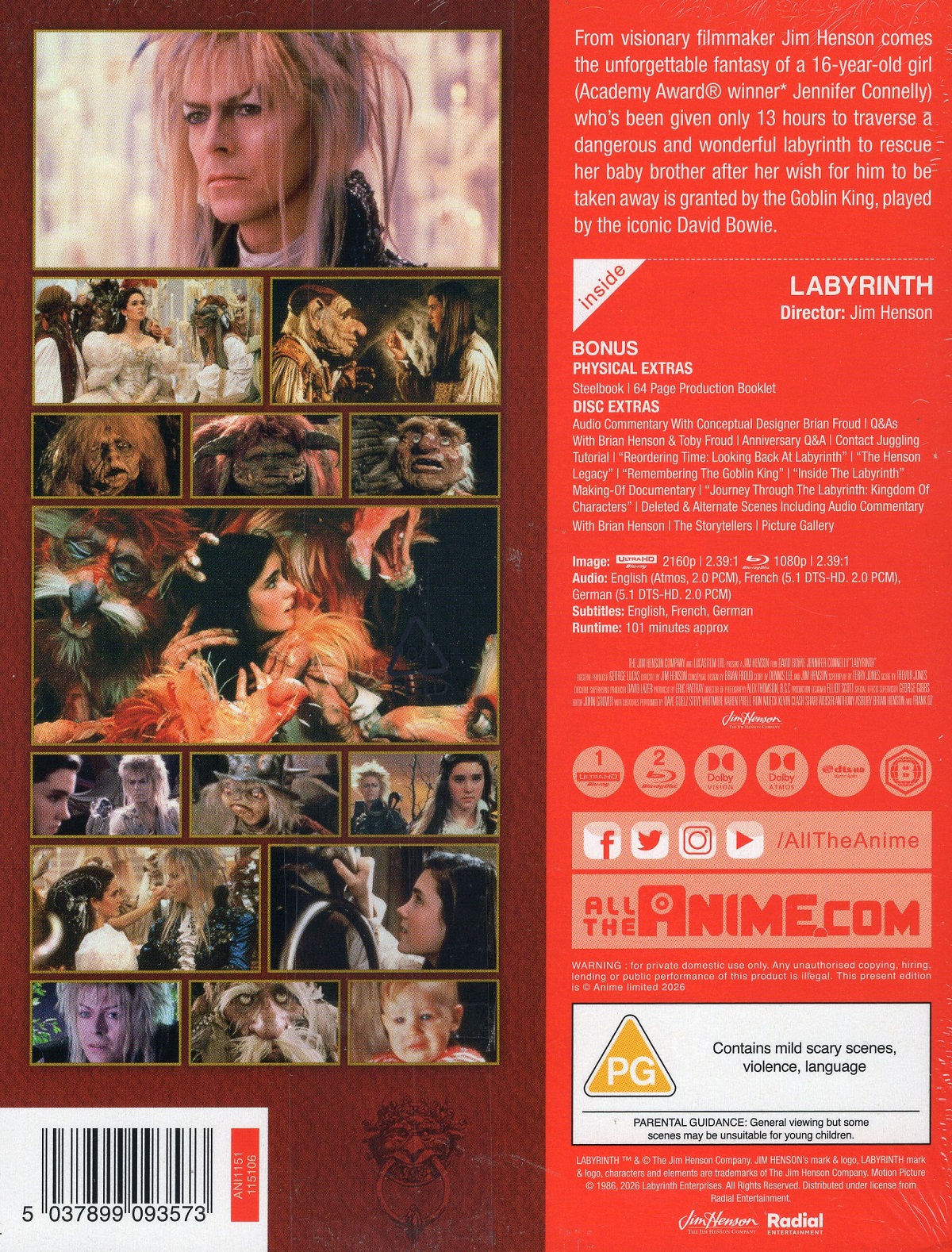 Labyrinth (Limited Collector's Edition Steelbook) (ej svensk text) (4K Ultra HD + Blu-ray) - 2