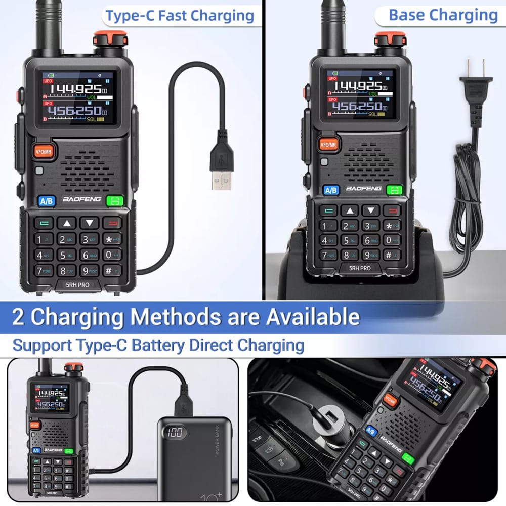 Baofeng UV-5RH Pro GPS 10W Multi-Band Long Range Walkie Talkie - 5