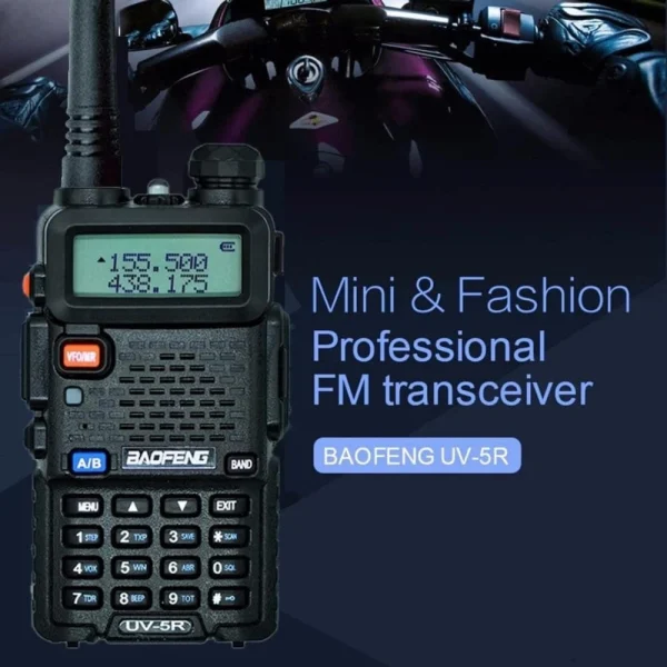Baofeng UV-5R 5W dubbelbands walkie talkie tvåvägsradio svart - 9