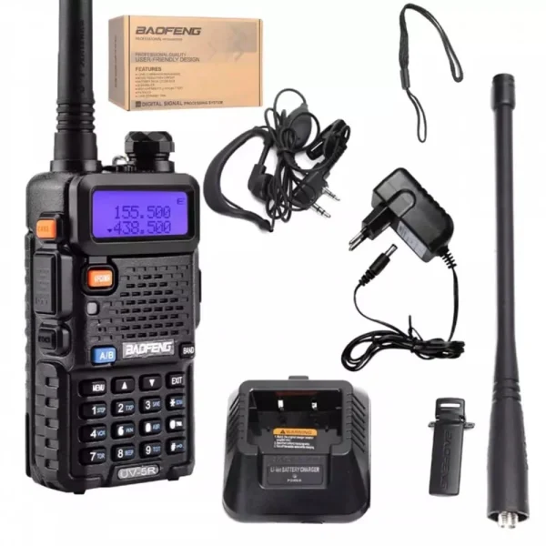 Baofeng UV-5R 5W dubbelbands walkie talkie tvåvägsradio svart - 16