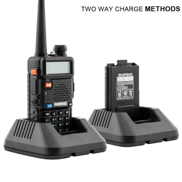 Baofeng UV-5R 5W dubbelbands walkie talkie tvåvägsradio svart - 14