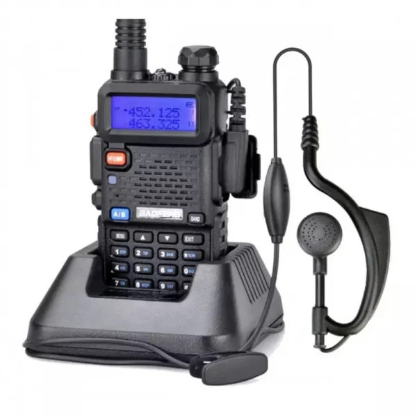 Baofeng UV-5R 5W dubbelbands walkie talkie tvåvägsradio svart - 15