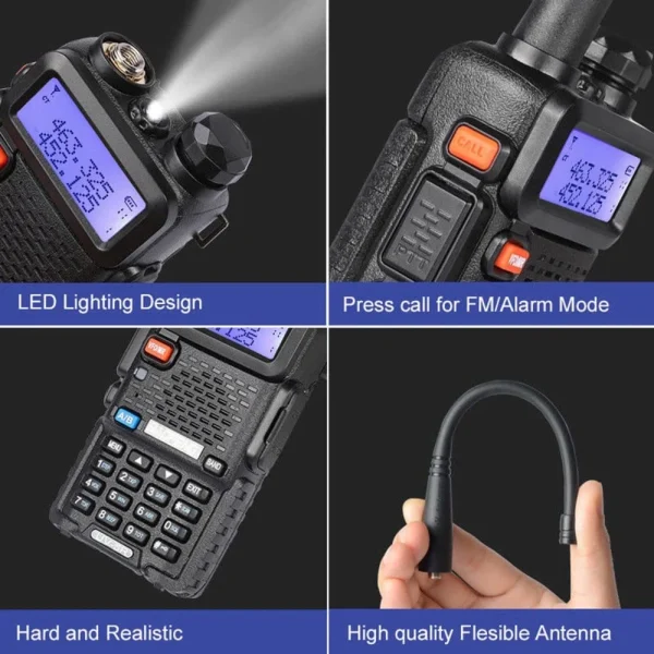 Baofeng UV-5R 5W dubbelbands walkie talkie tvåvägsradio svart - 17