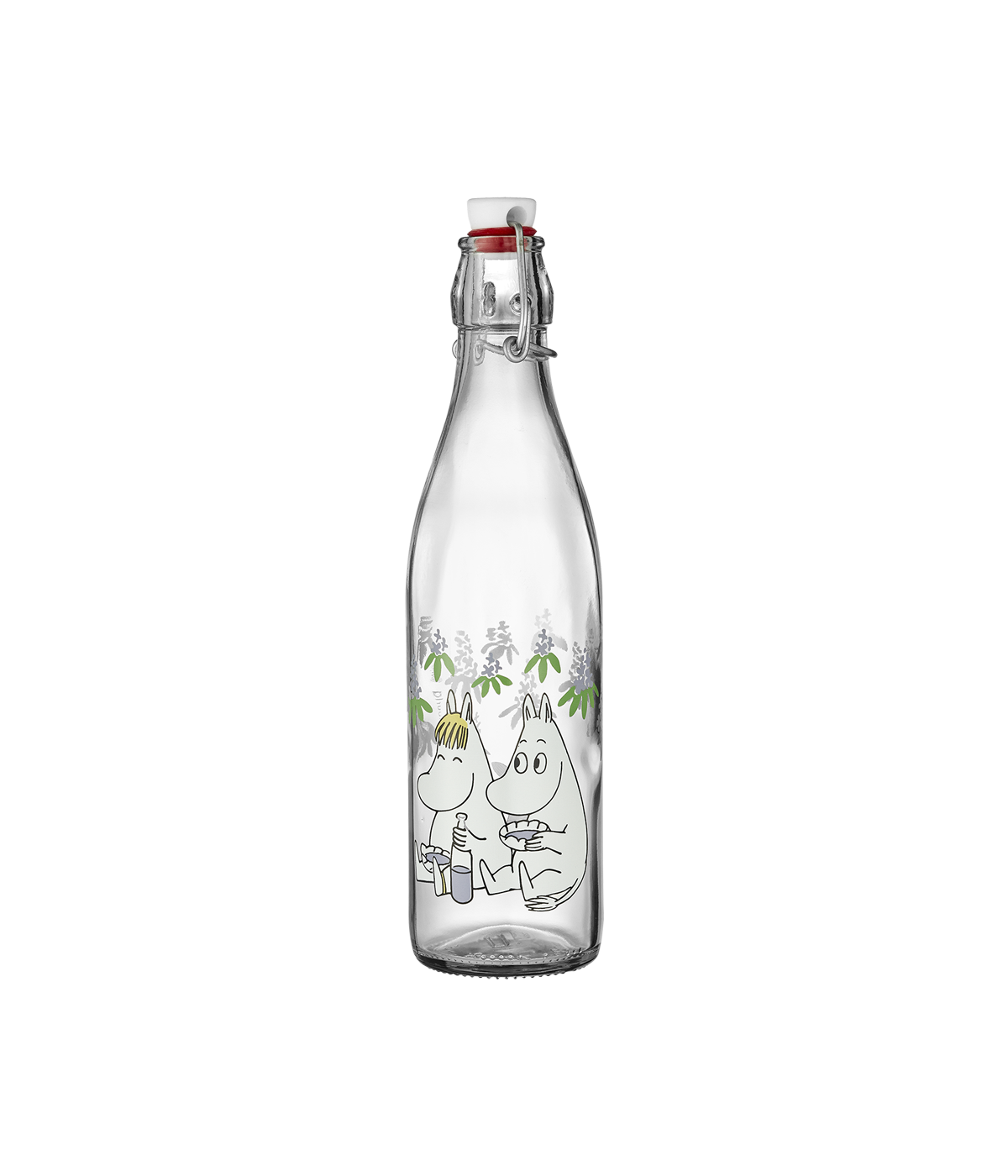 Mumin glasflaska 0,5 L - Elderberries