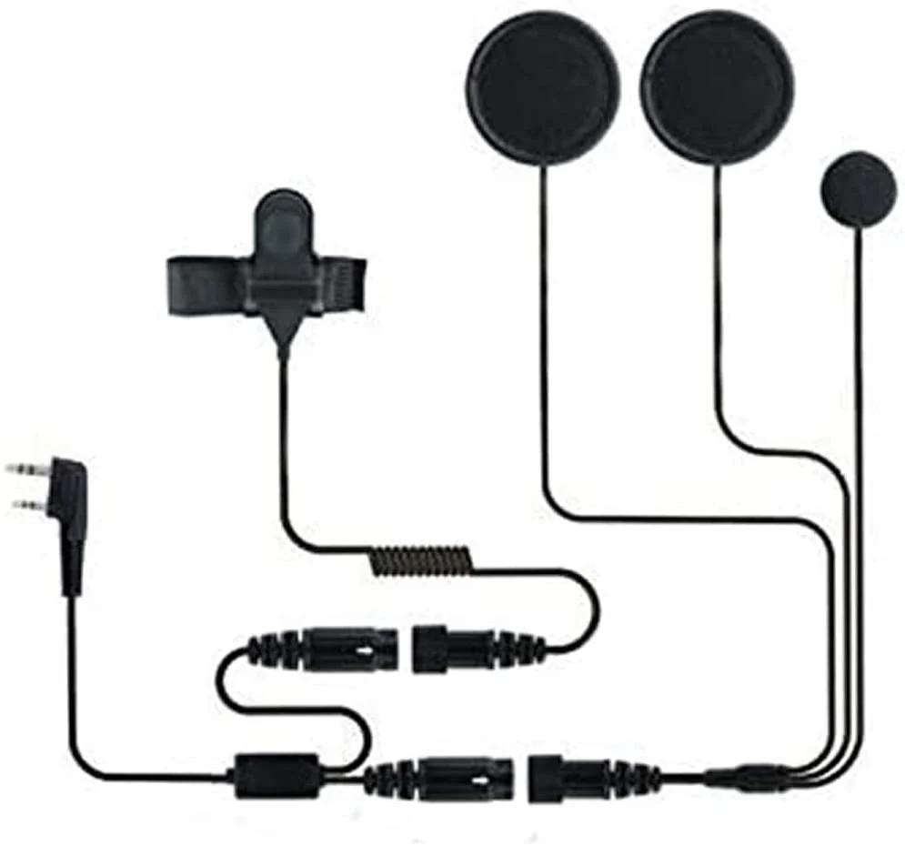 Helmet Kit Full Face Motorcycle Headset Earpiece Mic, 2 Pin K-plug - 4
