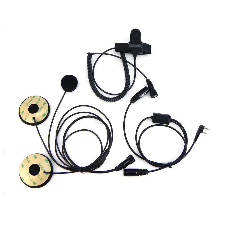 Helmet Kit Full Face Motorcycle Headset Earpiece Mic, 2 Pin K-plug - 5