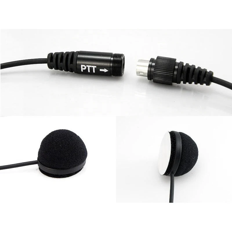 Helmet Kit Full Face Motorcycle Headset Earpiece Mic, 2 Pin K-plug