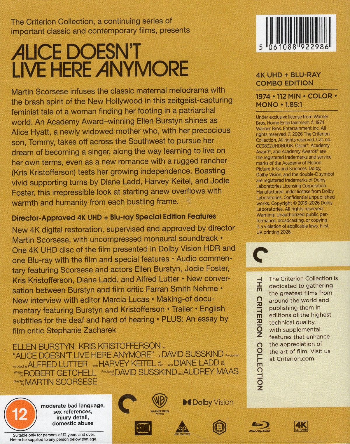 Alice Doesn't Live Here Anymore (Criterion Collection) (ej svensk text) (4K Ultra HD + Blu-ray) - 2
