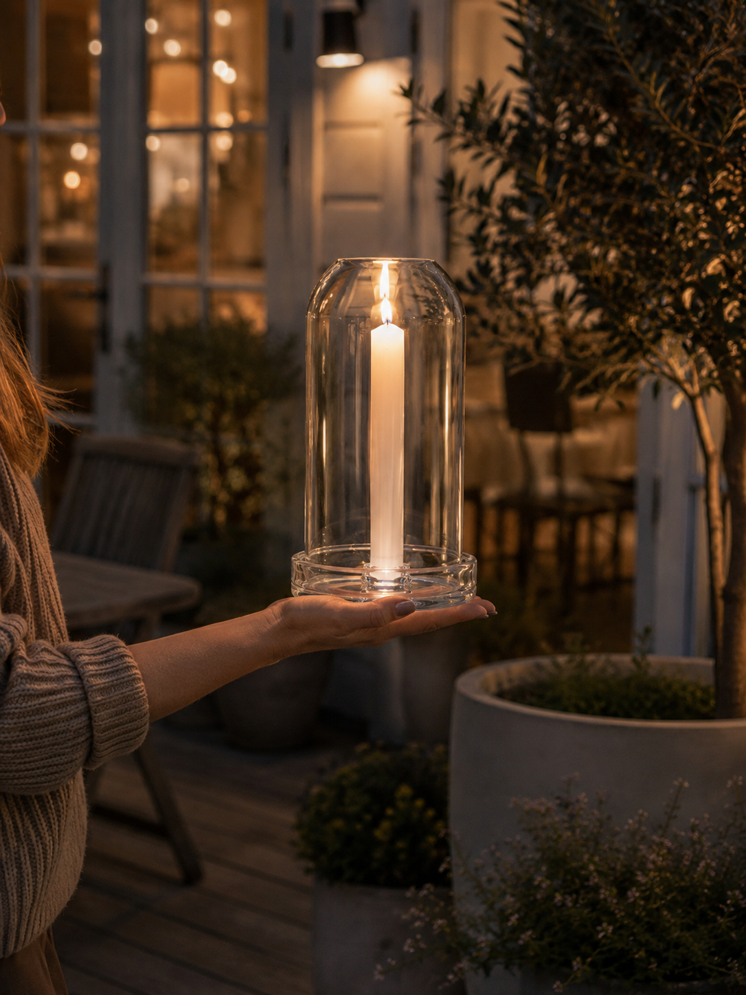 Storm glass - Glass dome - Lantern - 24x12,8 cm - 3