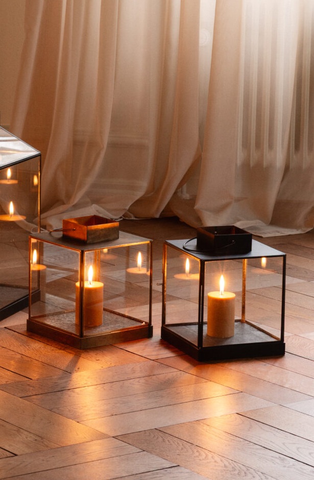 Lantern Crown Candle - Alva - Black - 20x26 cm