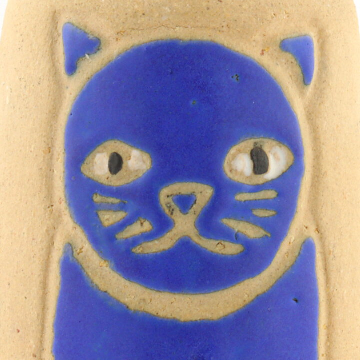 Fifalla Luna Langelund (1980s) Blue Cat Candleholder 14 cm