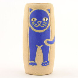 Fifalla Luna Langelund (1980s) Blue Cat Candleholder 14 cm