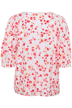 CRGISELLE SHIRT - PINK RED FLOWER - CREAM