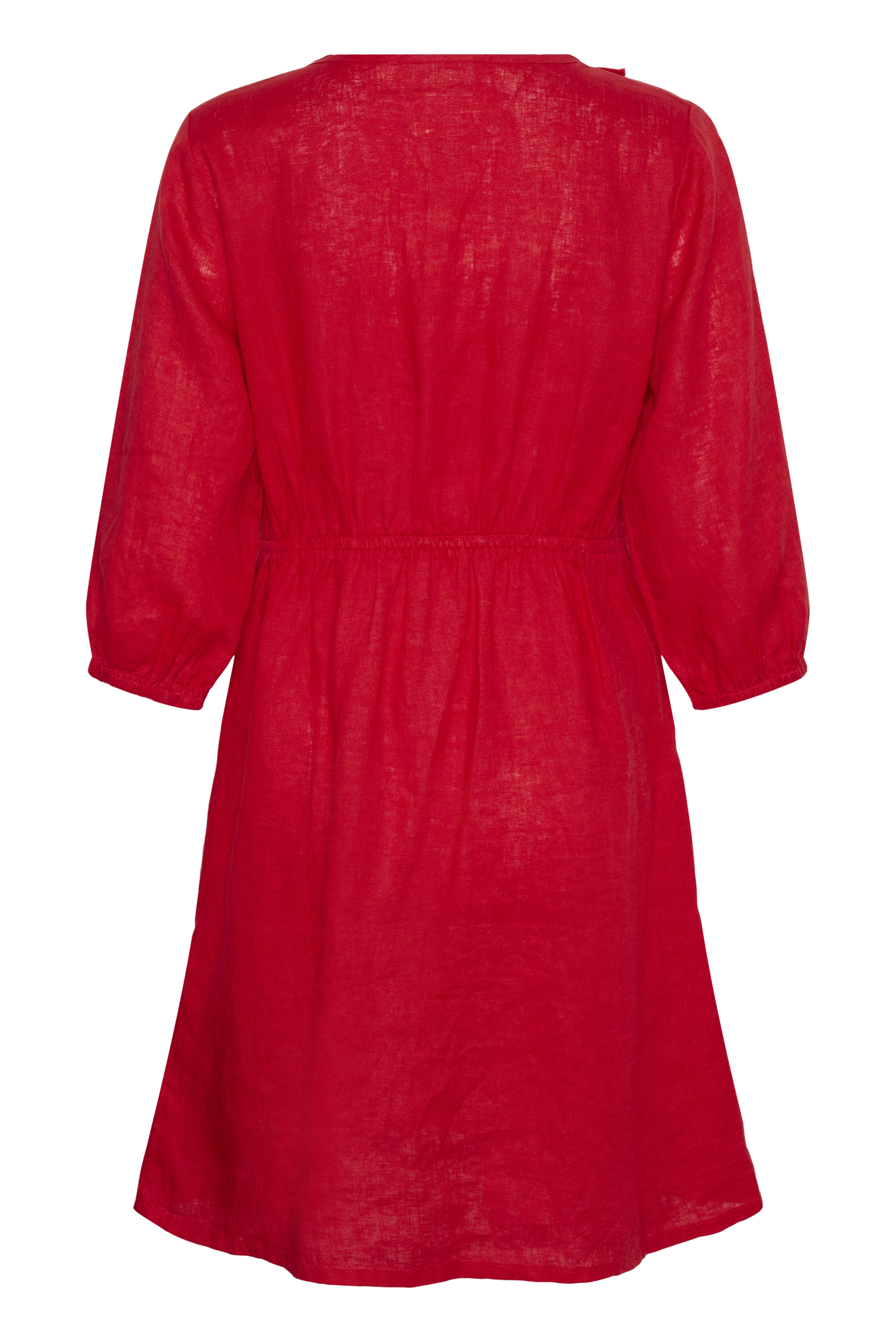 CRBELLIS FRILL DRESS - HIGH RISK RED - CREAM - 3