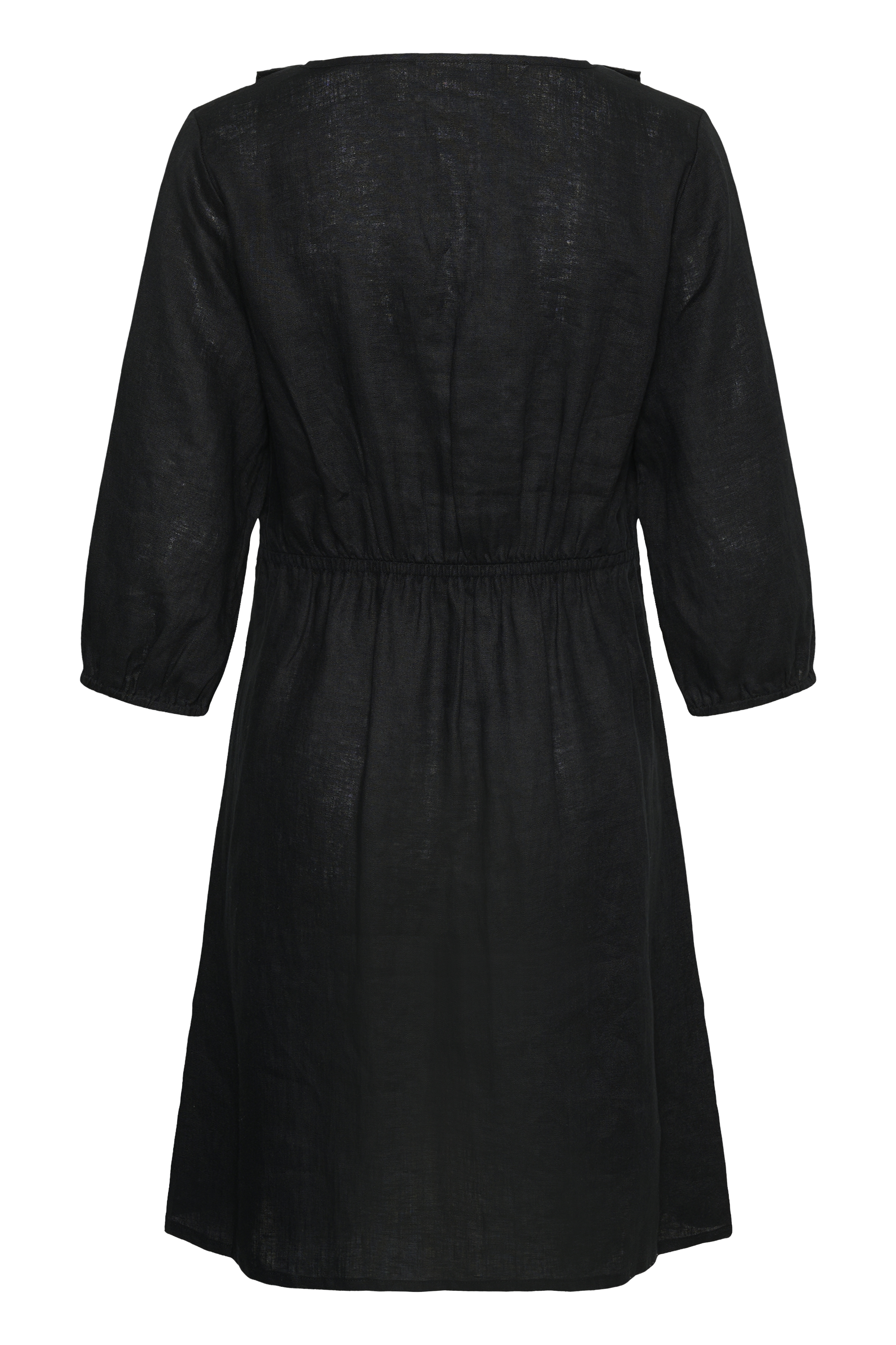 CR BELLIS FRILL DRESS - PITCH BLACK - CREAM - 4